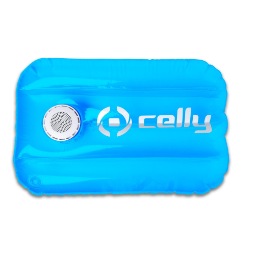 CELLY POOL PILLOW SPEAKER WIRELESS 3W CERTIFICAZIONE IPX7 CON CUSCINO GONFIABILE AZZURRO
